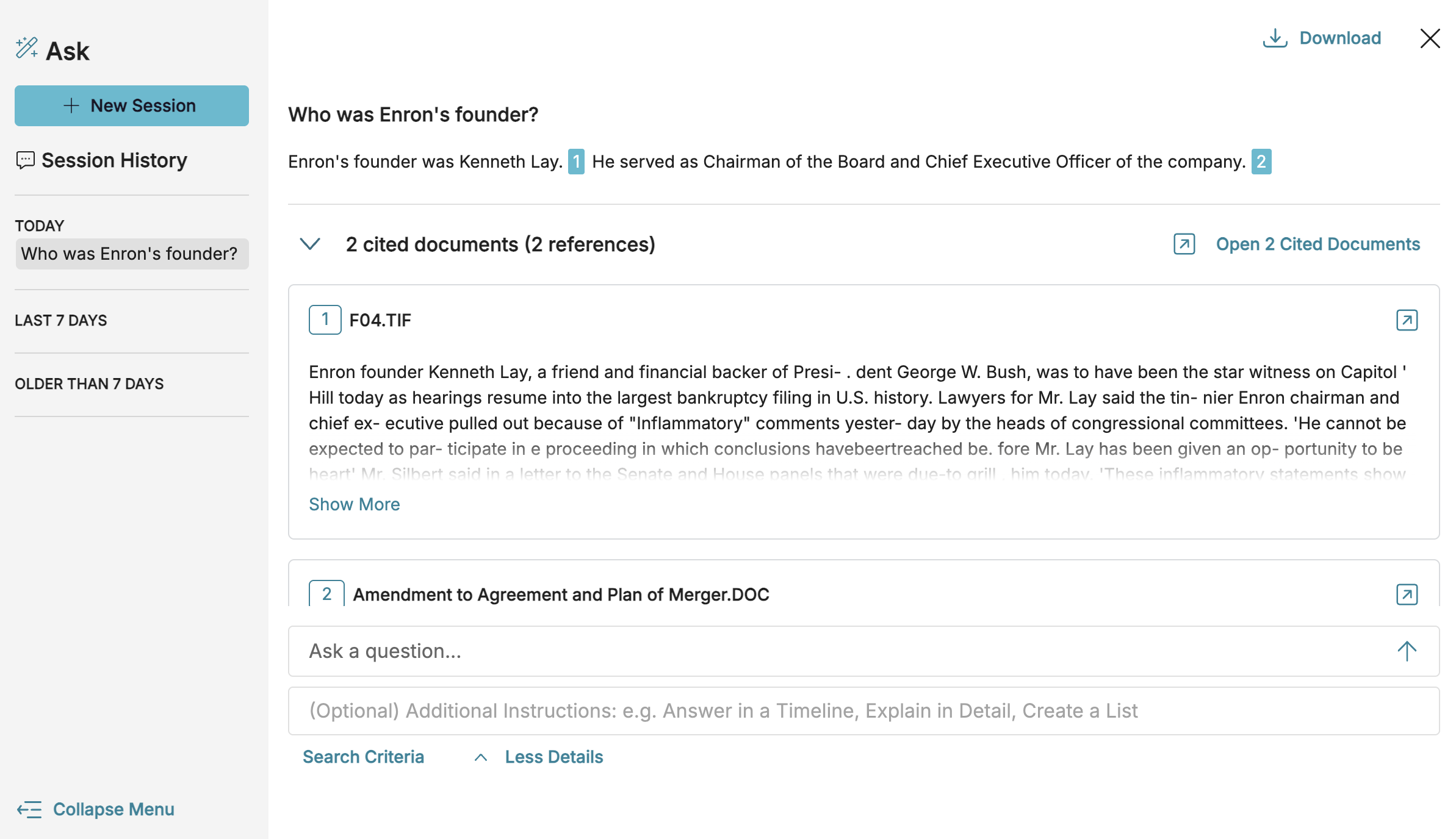 Discussion about Enron's founder Kenneth Lay and related congressional hearings.